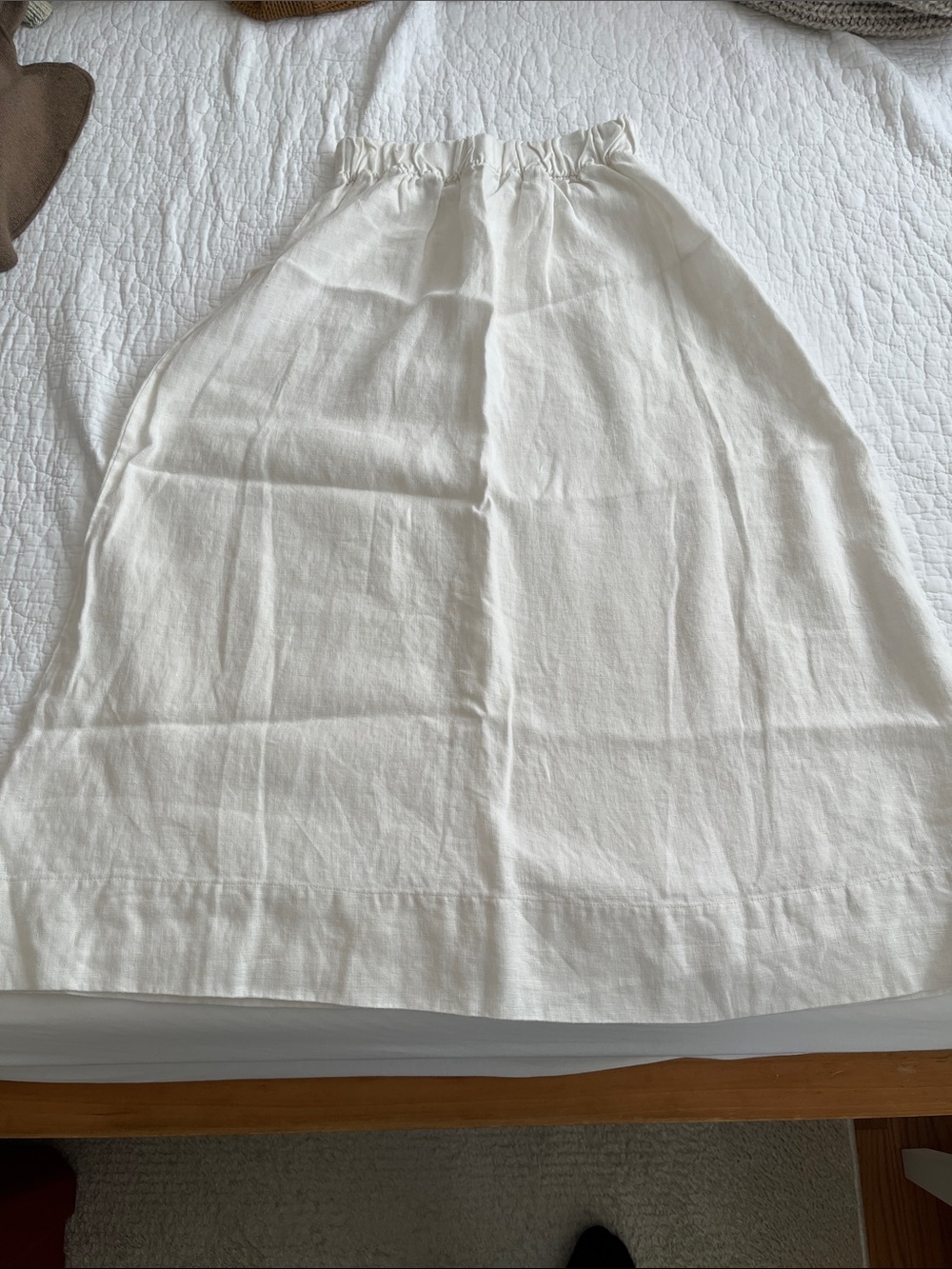 Elizabeth Suzann Bel Skirt in Ivory Midweight Linen